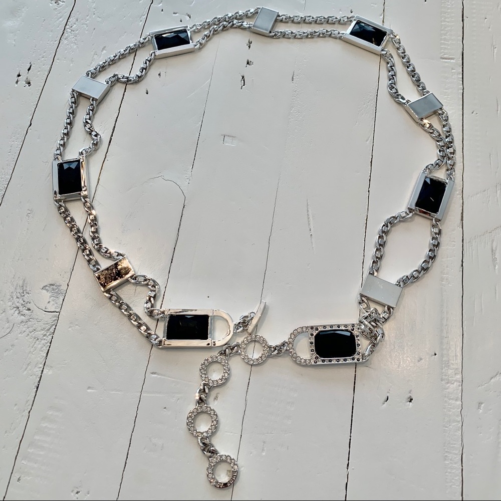 St. John belt silver and black NEW